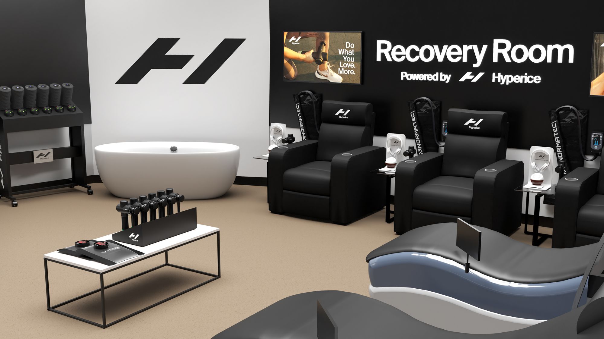 A person using Hyperice products to improve recovery and performance